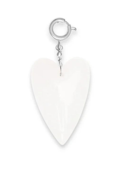 White heart charm silver