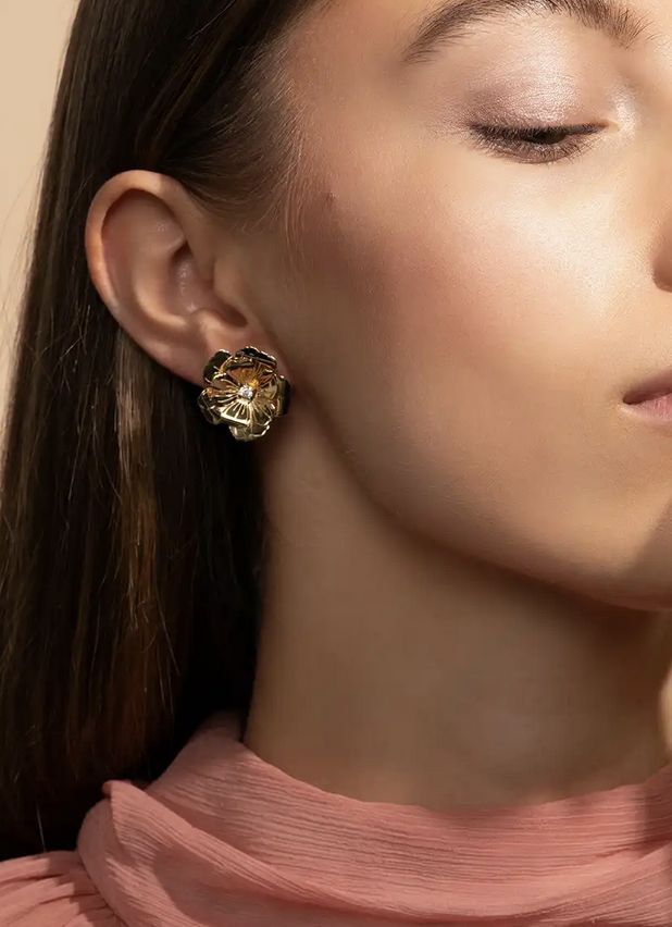 Earring flower S gold - Lott gioielli