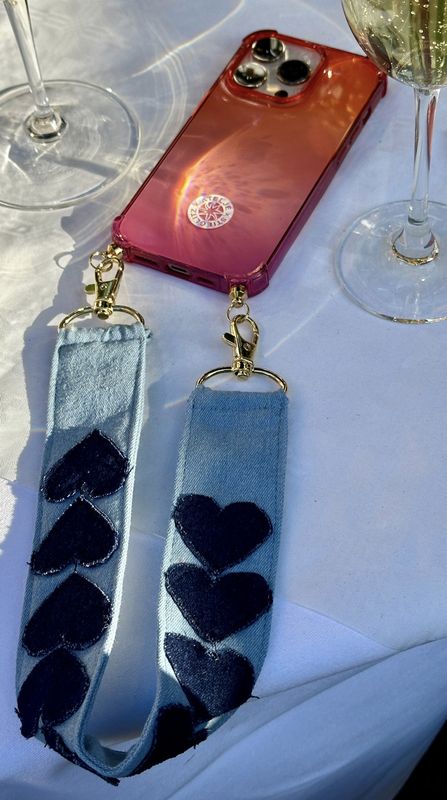 Hearts phonecord - JUTA, Colour: Denim blue