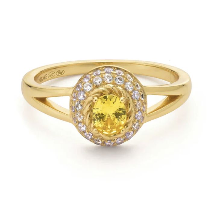 Ring with colored stones and open band detail -124147Y24Kae