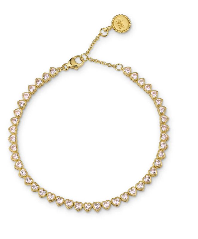 bracelet with pink heartshaped stones 22466Y -24kae