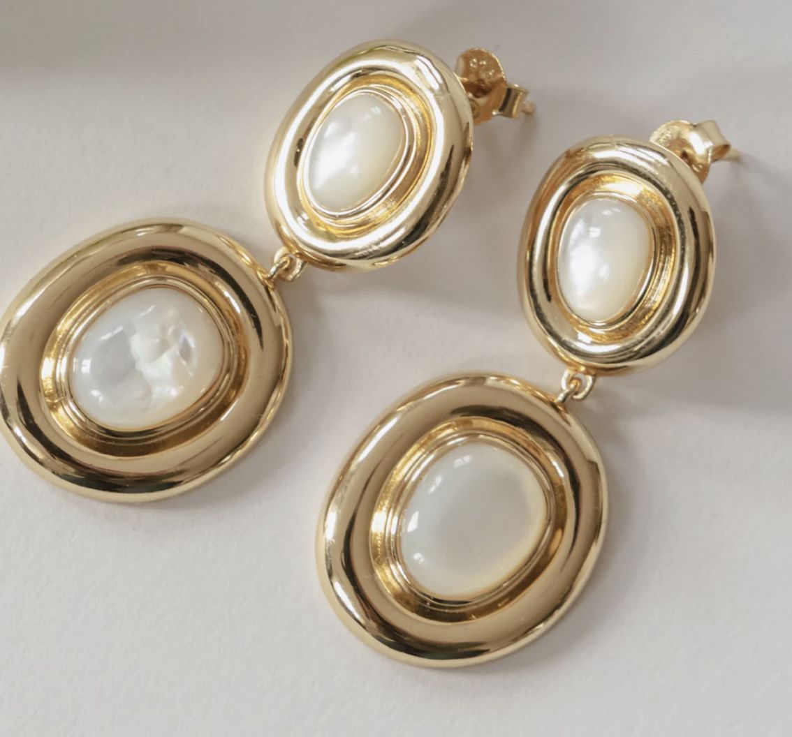 Statement earring with mother of pearl 424120Y -24kae