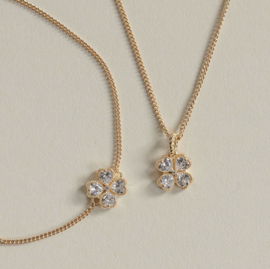 Necklace with clover pendant 32489Y-24kae