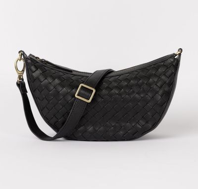Leo - Black Woven Soft Grain Leather