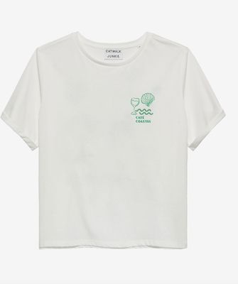 Graphic roll up sleeve t-shirt - catwalk junkie