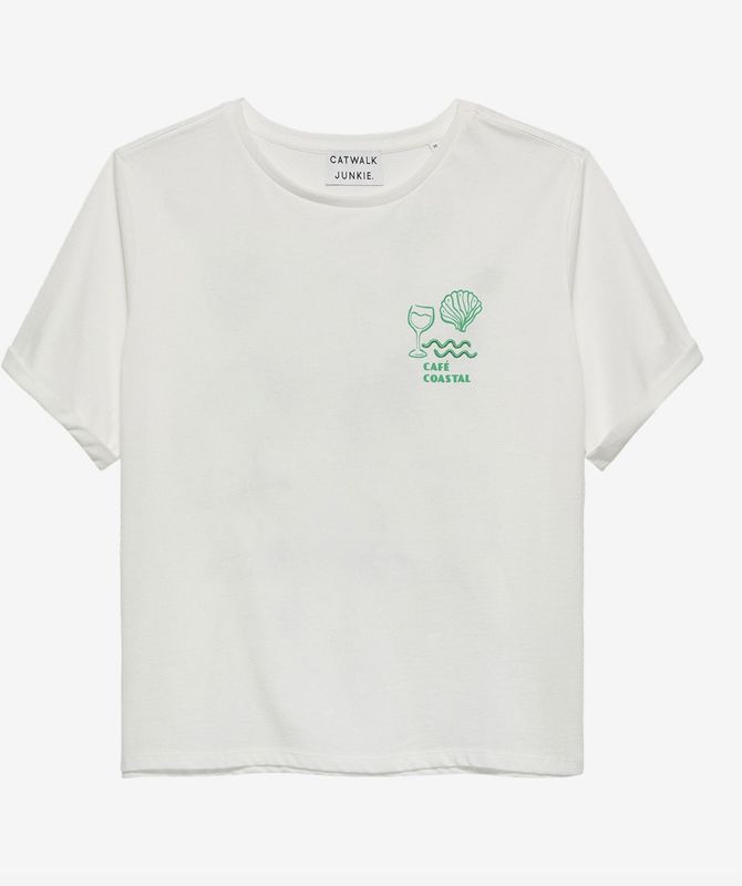 Graphic roll up sleeve t-shirt - catwalk junkie