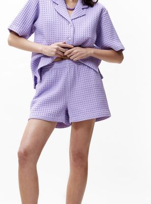 Pull on textured shorts - catwalk junkie