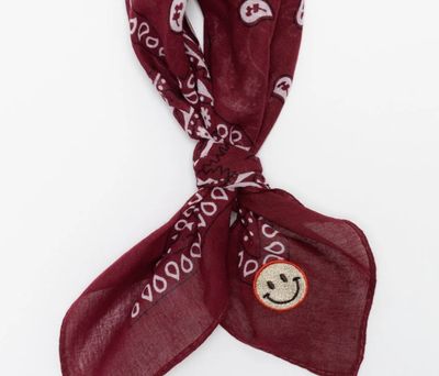 Bandana bordeaux rood - flora bandana