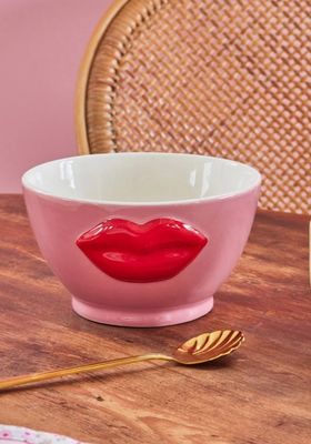 Ceramic bowl with embossed Lips - Rice