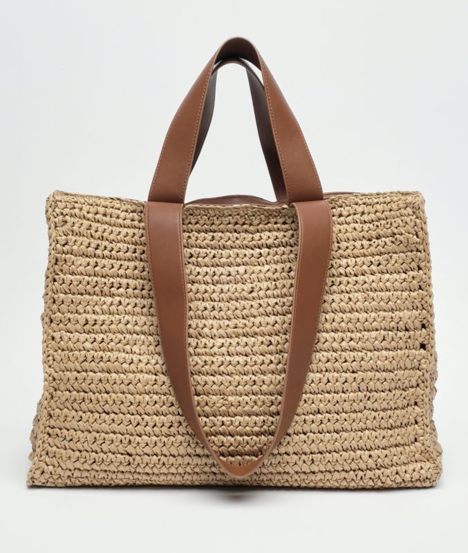 Shopper raffia light brown - nunoo bags