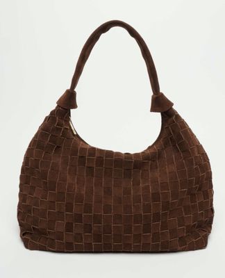 Big dandy braided suede brown - nunoo bags