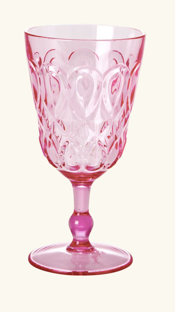 Acrylic wine glass pink - rice