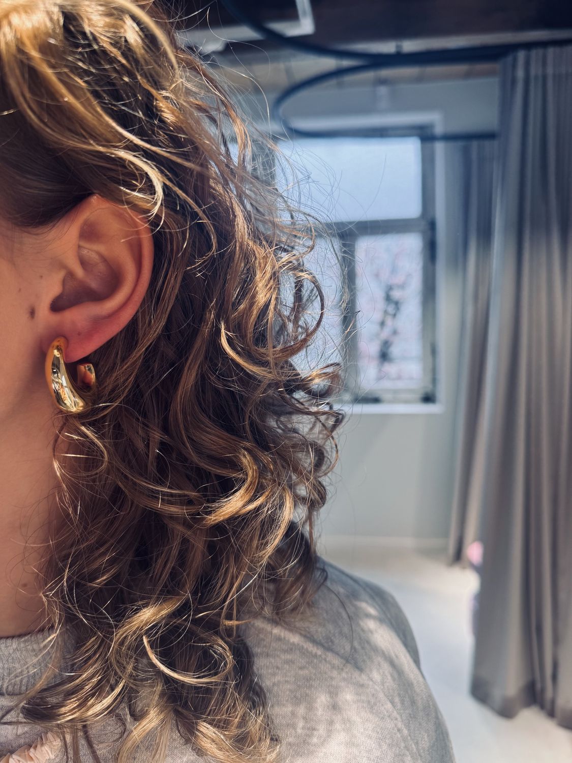 CL Earring oval creole deluxe XS -g - lott