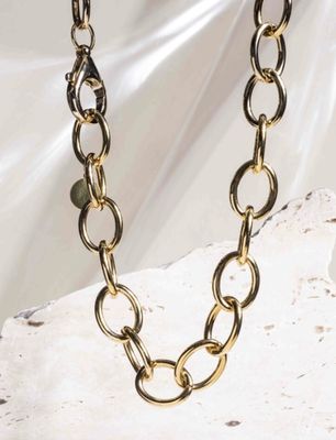 Mica chain gold statement necklace  - souvenirs de pomme