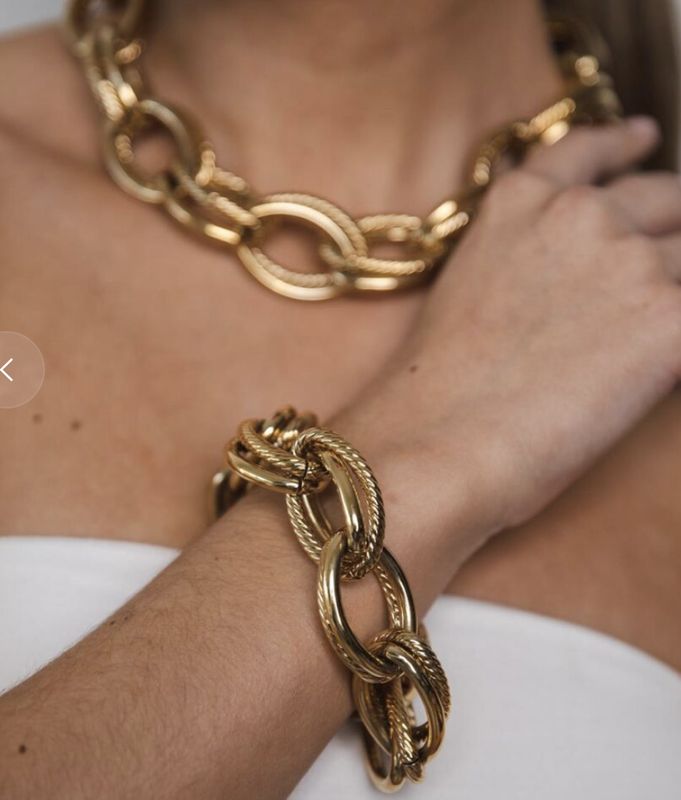Nikki double chain gold - souvenirs de pomme