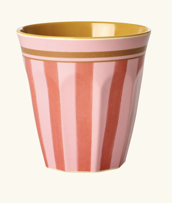 Medium Cup - Pink - Organic Stripes Print × 12