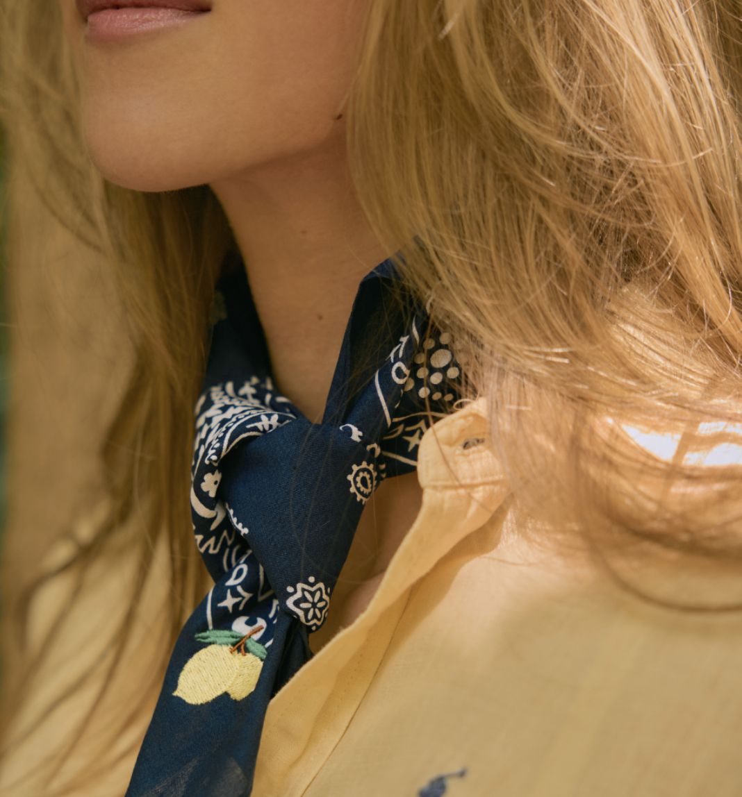 navy blue citroen bandana - flora bandana
