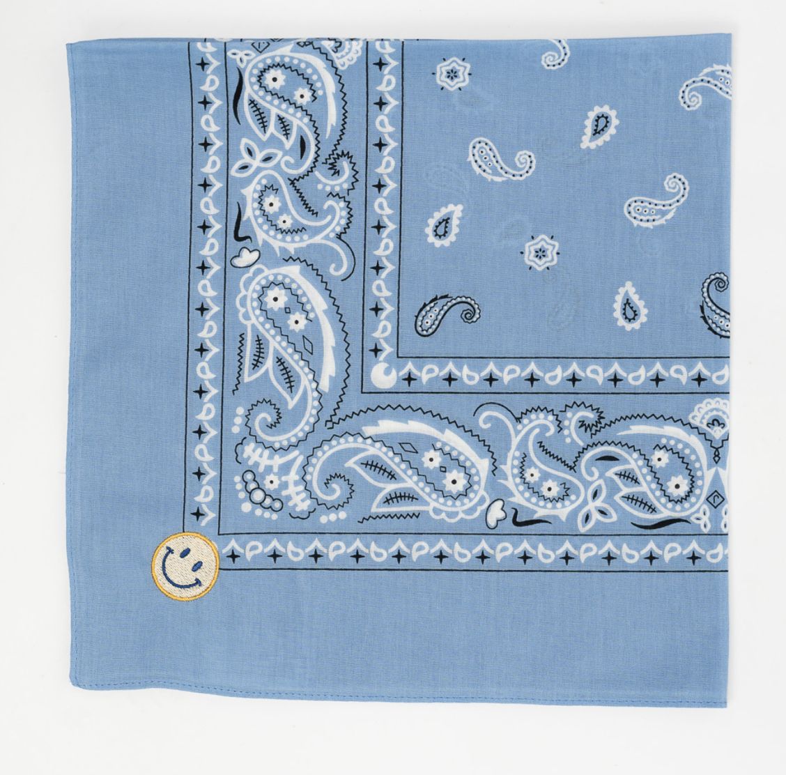 blauw met smiley bandana - flora bandana