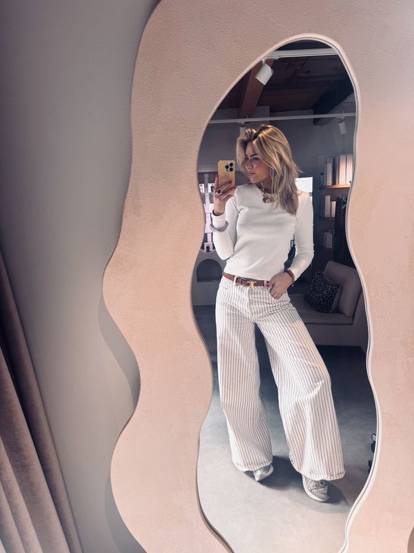 Rib long sleeve off white - catwalk junkie