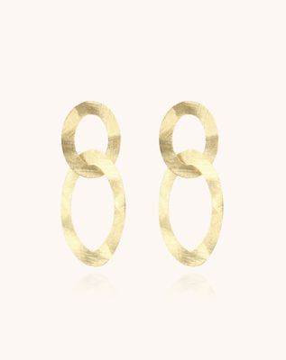 CL Earring Double Oval Charm Satin-G