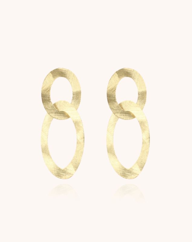 CL Earring Double Oval Charm Satin-G
