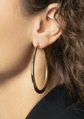 Earring Oval teardrop Creole