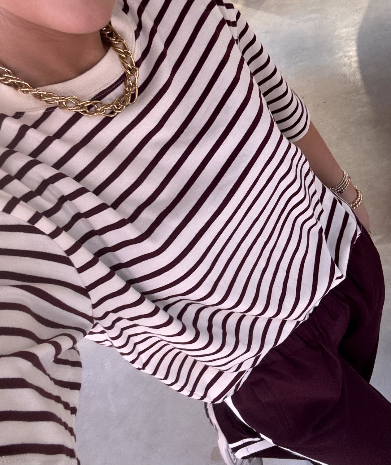Loose fit striped shirt wine tasting - catwalk junkie