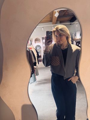 Cropped blazer - Grijs/Bruin - Gucci - Attire amsterdam