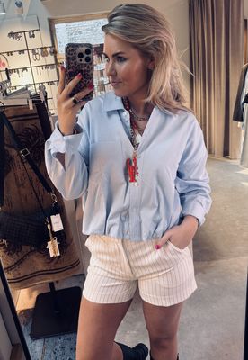 Tuck in blouse- Chambray blue - catwalk junkie
