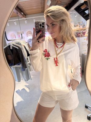 White - Loose fit graphic longsleeve - catwalk junkie