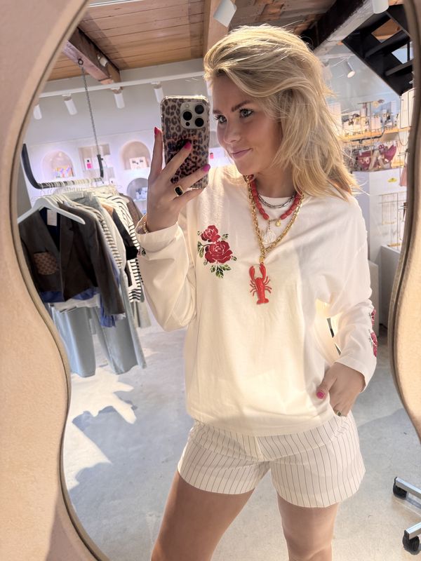White - Loose fit graphic longsleeve - catwalk junkie