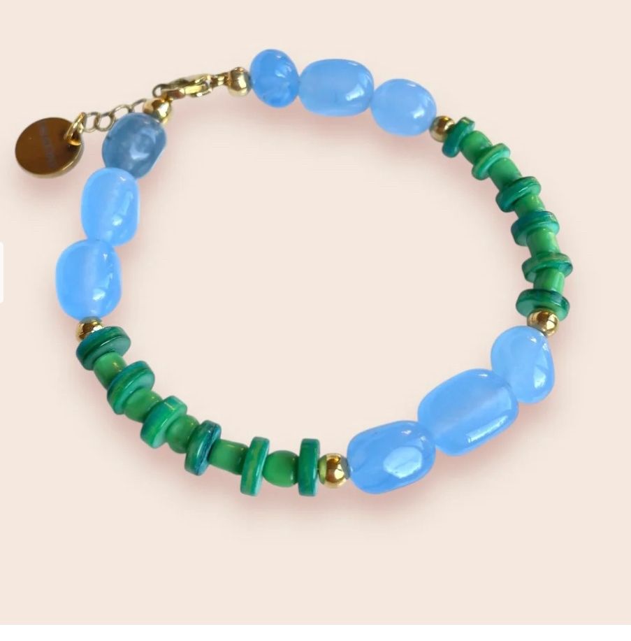 bracelet color block blue - studio Frenchie