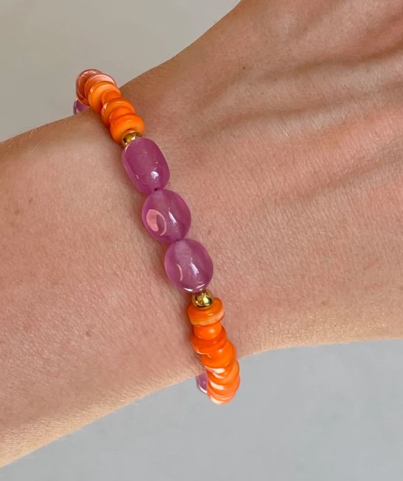 bracelet color block pink - studio frenchie