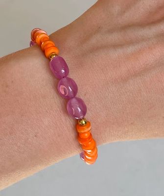 bracelet color block pink - studio frenchie