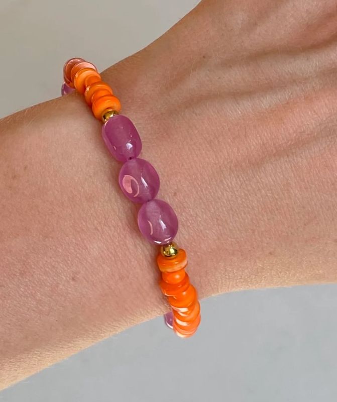 bracelet color block pink - studio frenchie