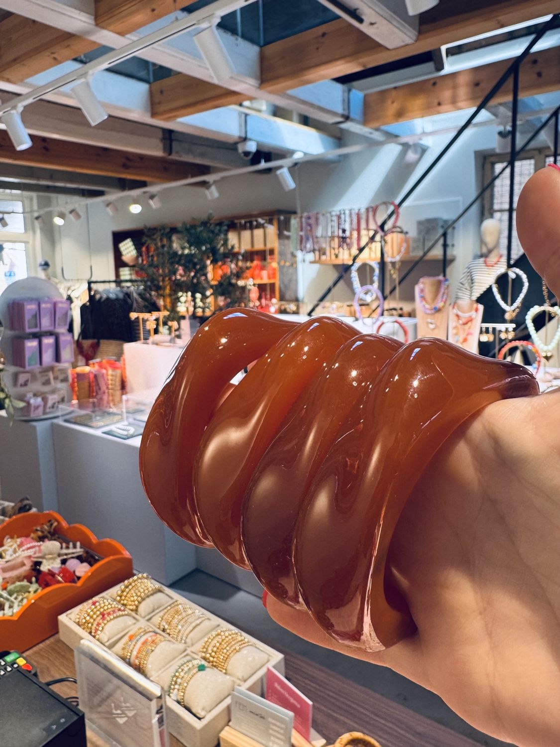Resin bracelets - meerdere kleuren, Colour: Caramel