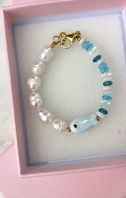 bracelet hippy fish blue - bracelet