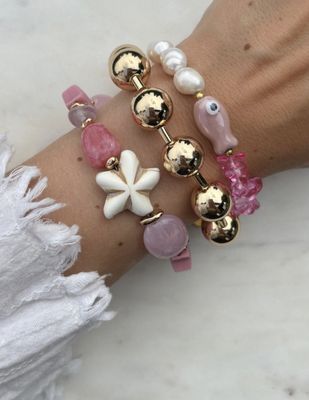 bracelet hippy fish pink - flem the label