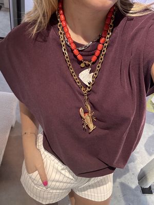 Coral beach necklace - studio frenchie