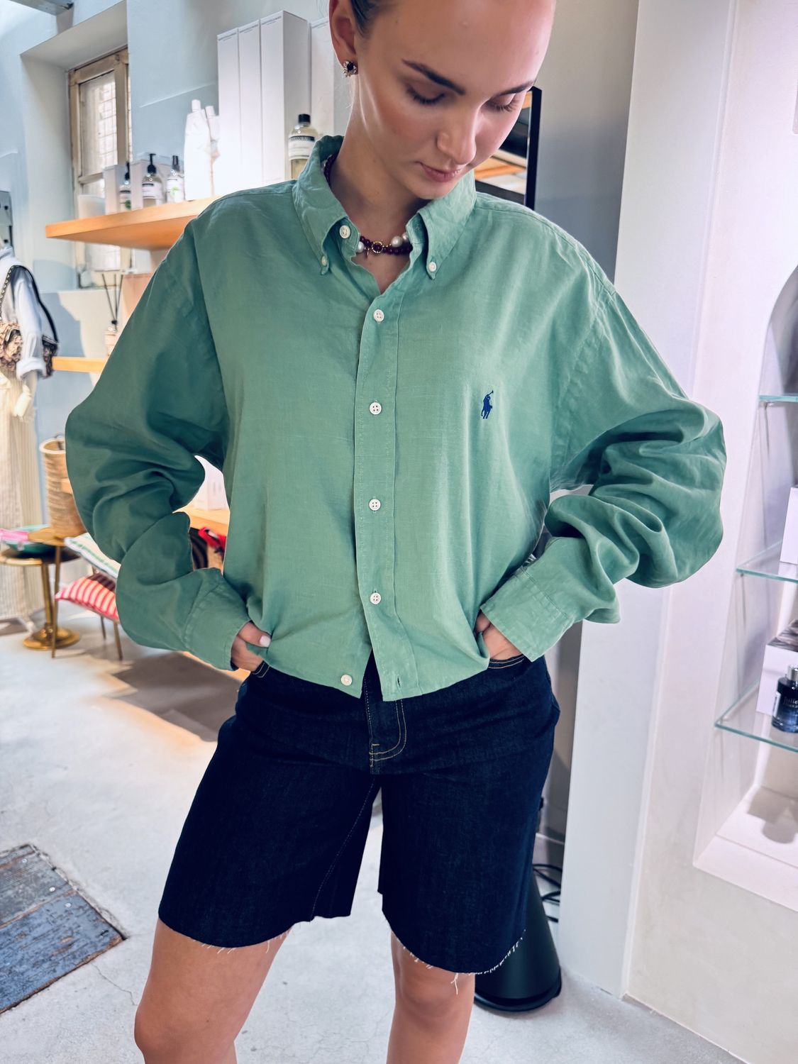 Blouse - Groen -  Ralph Lauren - Attire Amsterdam