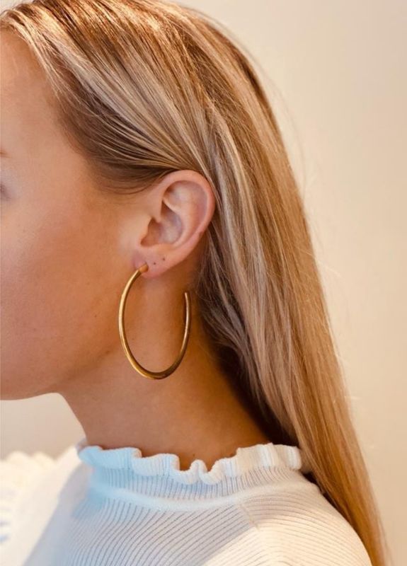 Cl Earring creole round L G - Lott