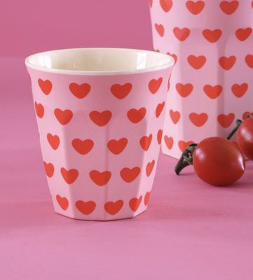medium cup soft pink sweet hearts - rice