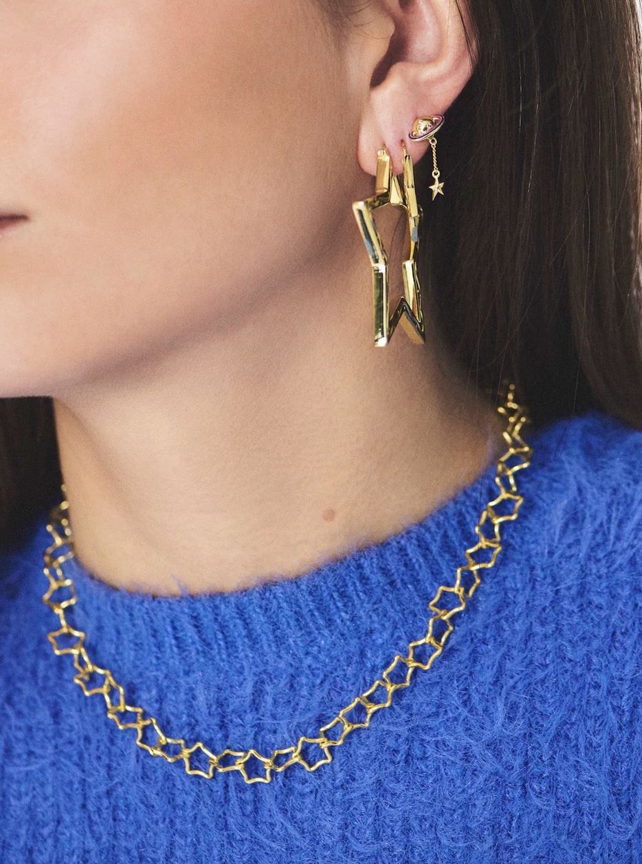 linked chunky stars necklace - anna+nina