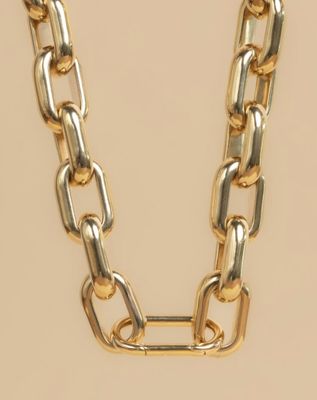 lima large chain gold necklace - souvenirs de pomme