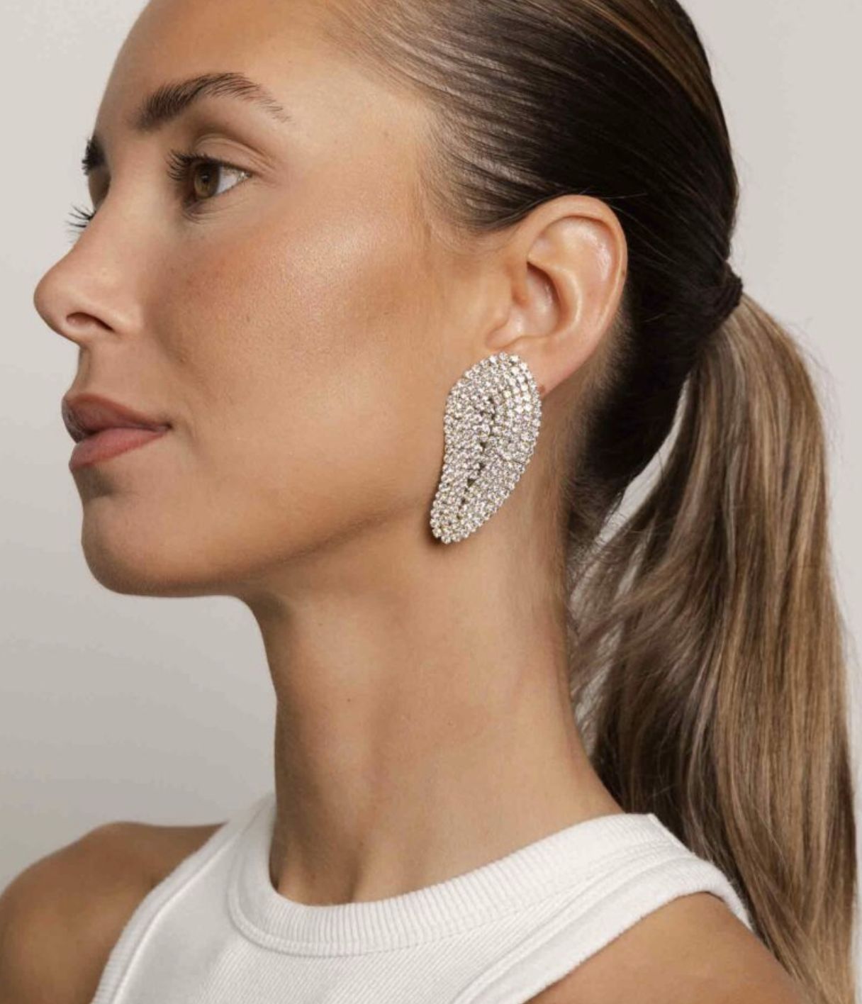 nova statement strass earrings - souvenirs de pomme