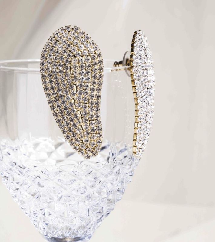 nova statement strass earrings - souvenirs de pomme