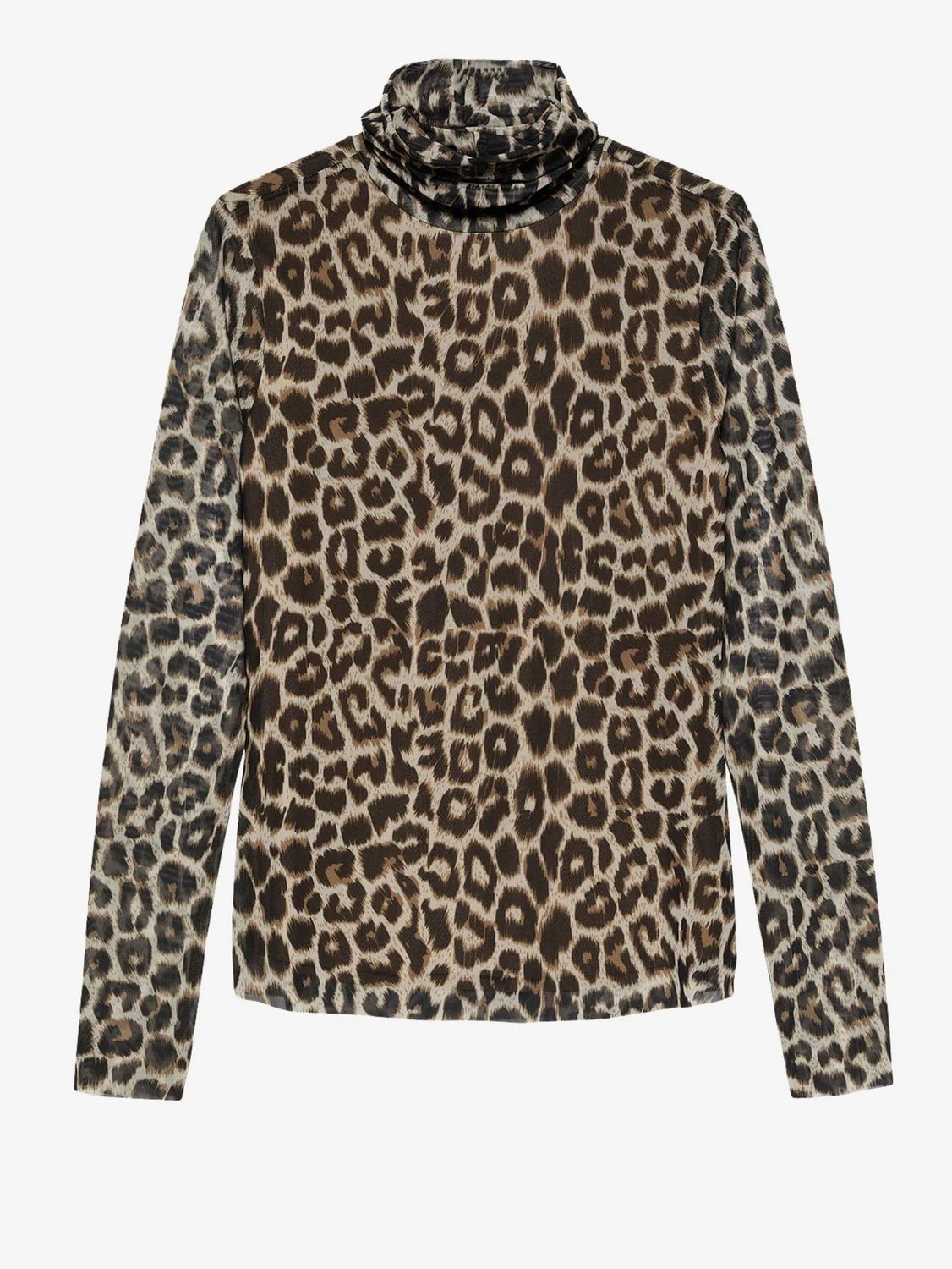 leopard mesh turtle neck - catwalk junkie