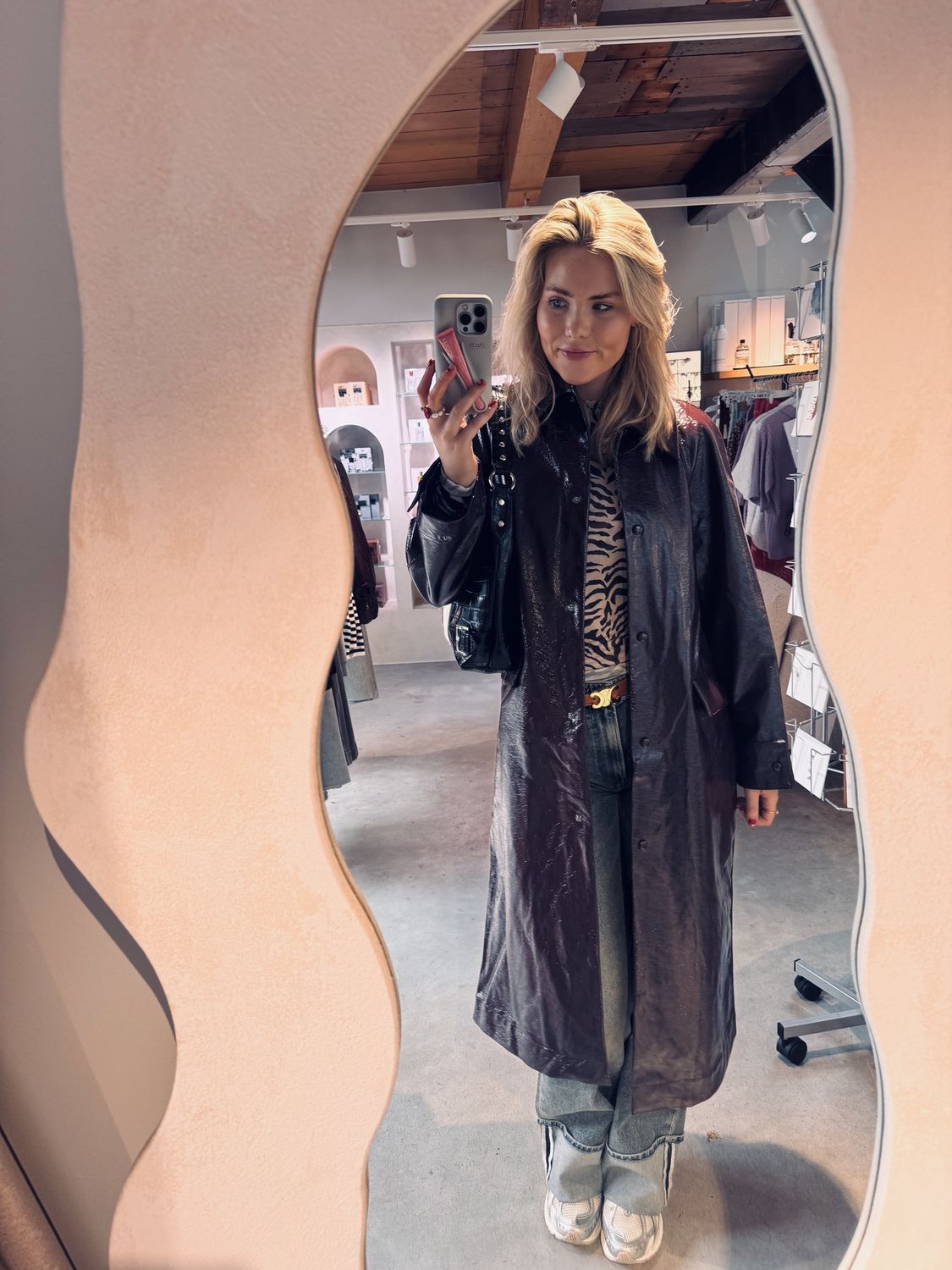 LONG vegan leather jacket - catwalk junkie