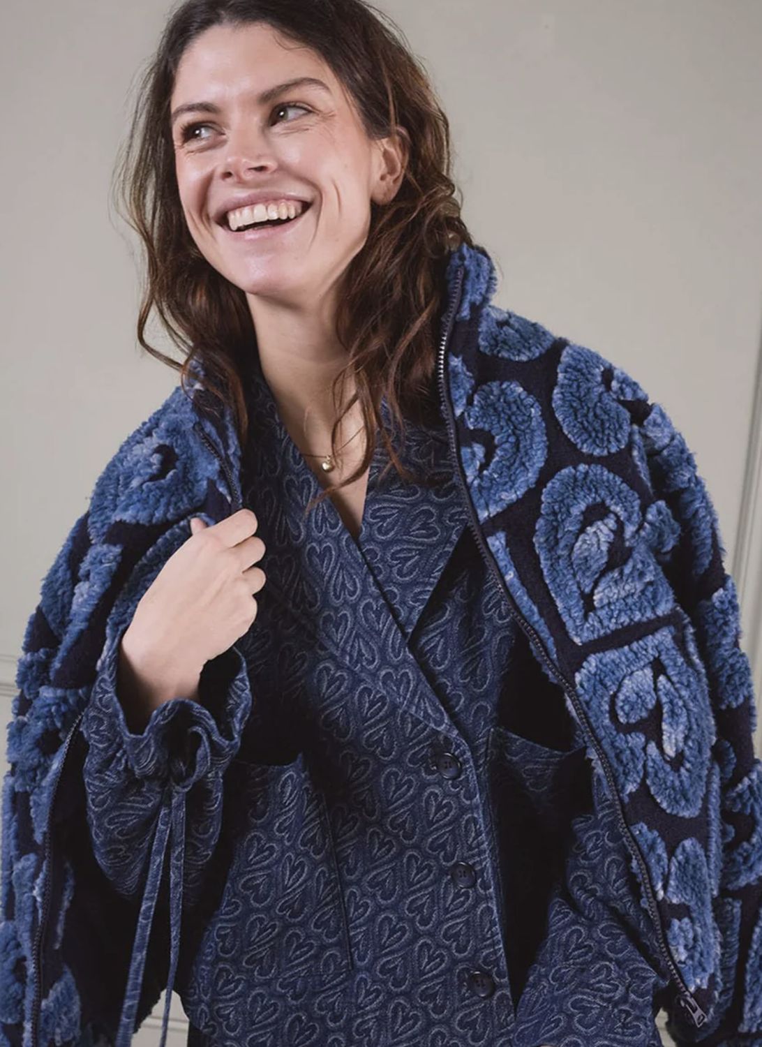 Sara jacket faded heart blue - another label