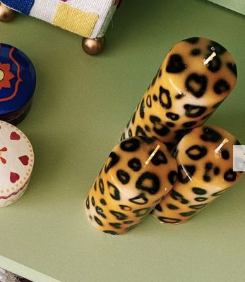 short leopard print blunt candle - anna + nina